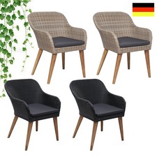 2 Stk Poly Rattan Gartensessel
