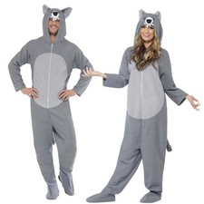 Jumpsuit Wolf grau-weißes