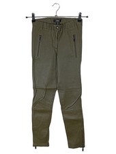 ARMA Lederhose Damen Hose Gr. DE 34 khaki extravaganter Stil