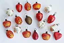 Alter Christbaumschmuck * 18 schöne kleine Formkugeln für Federbaum* Lauscha *