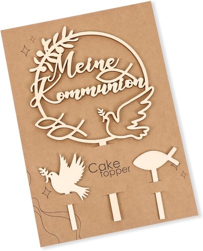 Tortendeko kommunion holz - tortendeko,