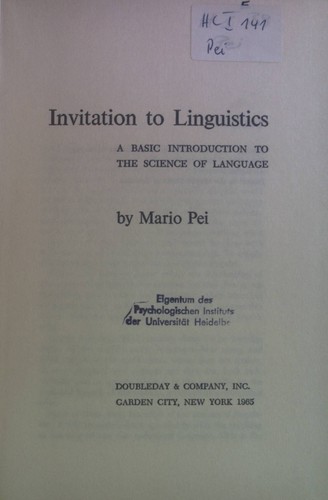 Invitation linguistics a - linguistics:,
