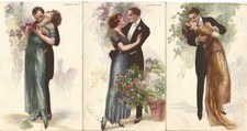 6 alte Postkarten Kitsch Paare - Liebe - Erotik um  1920  Lot Konvolut Sammlung