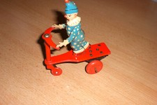 altes Blechspielzeug Fahrradfahrer Clown, Lemeczarugyar Budapest, 50 ziger?