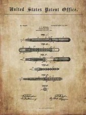 Alter, antiker Füllfederhalter, Füller: Waterman u. a. - Dokumente für Poster