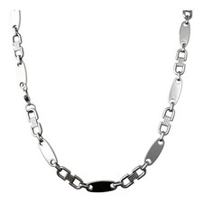 Plattenkette Edelstahl Silber