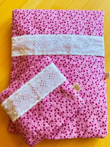 Puppenbettwäsche rosa - puppenbettwäsche,
