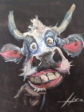 Ölgemälde Ölbild Bilder Modern Art Kunst Unikat Wandbild Kuh