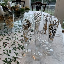 6 + 1 Ritzenhoff Sektgläser Champagnergläse Gold Design 