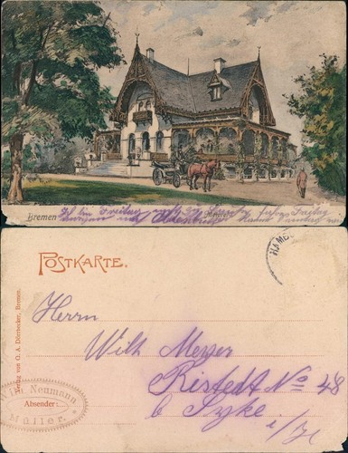 Ansichtskarte bremen meierei - ansichtskarte,