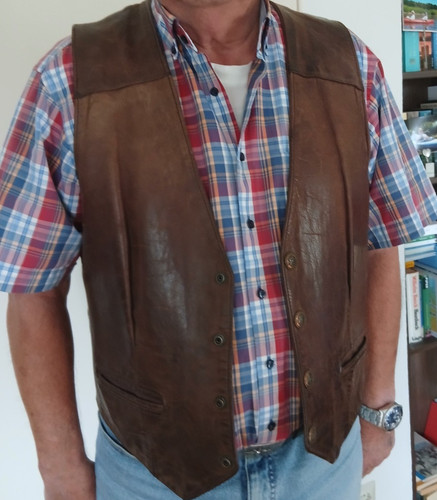 Herren lederweste 50 - gr.,