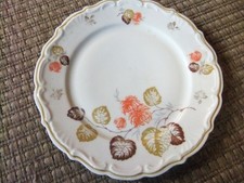 Reichenbach Porzellan 1 Teller Blatt Goldrand Logo: R und Krone