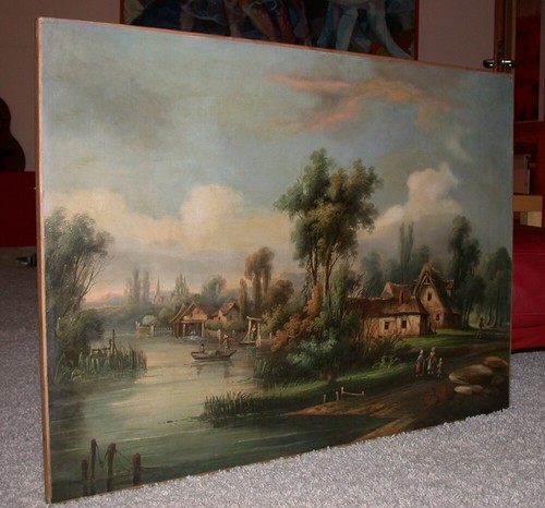 Fischerdorf xix jhd gemalt - fischerdorf,