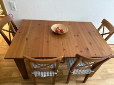 IKEA STORNÄS Tisch ausziehbar mit 6 INGOLF Stühlen, beides aus massiver Kiefer