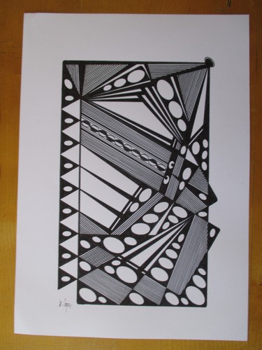 Tuschegrafik geo studie - -, "geo-studie