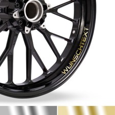 Chrom Wunschtext im Felgenbett