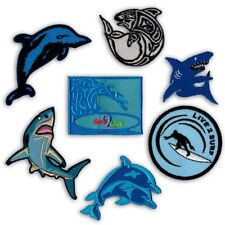 Aufnäher Hai Delphin Surfer Taucher shark flicken fisch kinder aufbügler patch