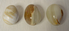 3 große Marmor Onyx  Eier ca. 7x5cm Stein schwer schöne Optik
