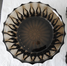 5 x Glas Schale braun 1 x 20cm,4 x 10cm Dessertschale Rauchglas 70er Jahre