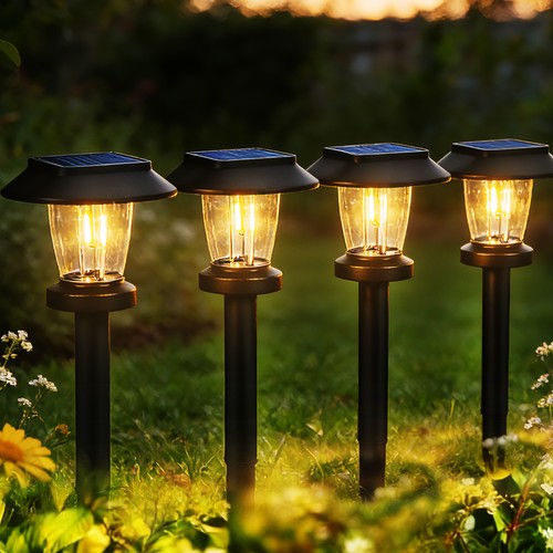 4stk led solarleuchte außen - led,