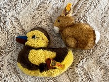Konvolut zwei Stück original  Steiff Tiere Ente und Hase, top erhalten 