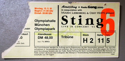 Sting 1991 münchen orig - sting,