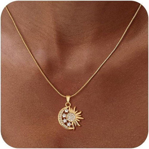 Gold kette mit sonnenanhänger - kette,