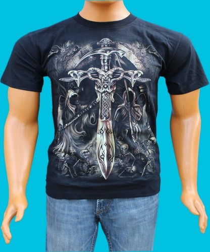 Biker shirt mit skull - shirt,