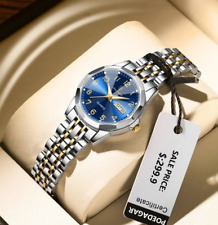 Elegante Damen Quarz Uhr leuchtende wasserdichte Armbanduhur Edelstahl Frauenuhr