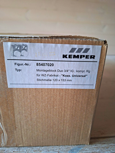 Kemper montageblock duo - kemper, 3/4"