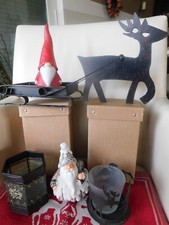 Weihnachts - Dekoration Konvolut Eisen / Metall Rentier - Schlitten, Wichtel ,