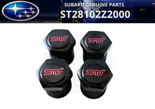 SUBARU Original STI ST28102Z2000 Reifen Rad Luft Ventilkappe Set schwarz Neu