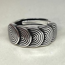 Silber verstellbarer Kreis Wirbel Band Ring, wasserdichter Ring, Unisex 
