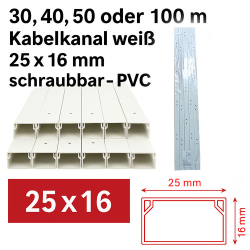Pvc kabelkanal 25x16 - pvc,