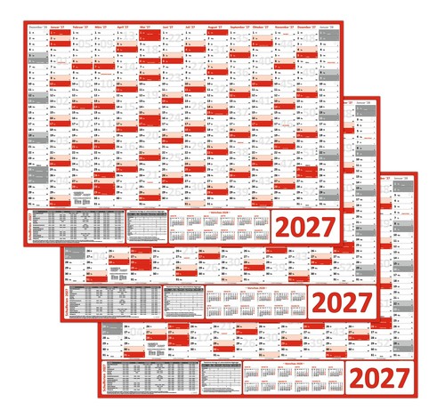 Xxl wandkalender din - 3x,