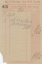 Rechnung Leipzig Jacoby Carl