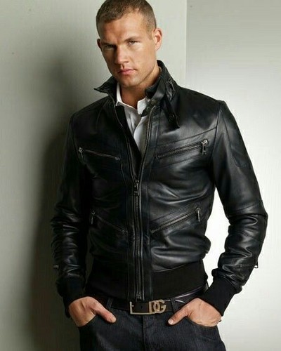 Schwarze lederjacke herren - schwarze,