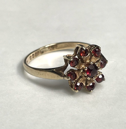 Gelbgold ring granat - gelbgold,