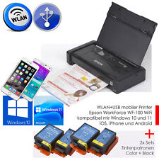 EPSON WF-100W WIFI USB KOMPAKT DRUCKER WINDOWS 10 11 ANDROID IPHONE + 2x SET INK