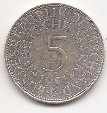 5 DM BRD 1951 G, KARLSRUHE