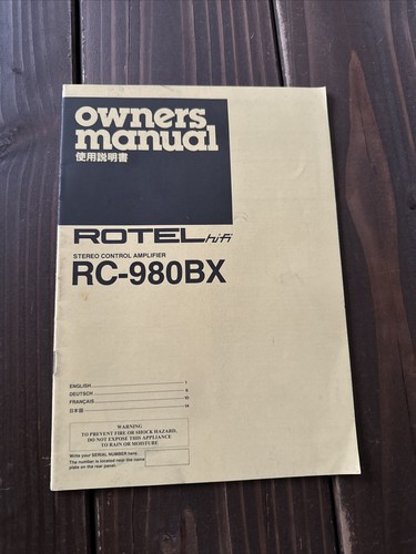 Rotel hifi 980bx owners - rotel, rc-980bx