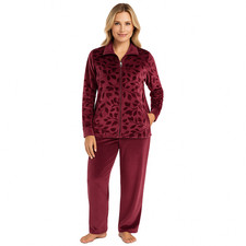 Damen Nicki Trainingsanzug - Hausanzug - Wellnessanzug in brombeerrot