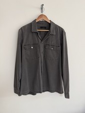 Allsaints "Spotter" Overshirt Shacket Hemdjacke Distressed Grau XXL