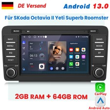 DAB+ 2+64GB Für SKoda Octavia II 2004-2013 Android 13 Autoradio Carplay GPS NAVI