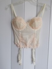 Damen Korselett mit Strapsen.  Farbe: Crem-Weiß.  Größe: 80 B. Marke:  Canelle.