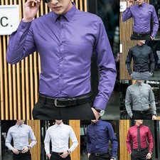 Arbeitskleidung Männer Hemd Bluse Formal Geschäft Hemd Langarm Polyester