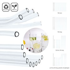 8x/10x Glas Strohhalme