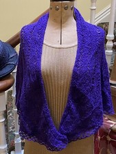 COOL SO NOW VINTAGE GEHÄKELT LILA TUCH HALSTOLA WEICH VIELSEITIG HANDGEFERTIGT