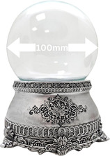 DIY Schneekugel Bastelset - Glaskugel und Sockel Zinnoptik - Spieluhr möglich