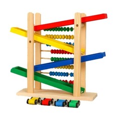 Kinder  Spiel Kugelbahn Rennbahn mit Rechenschieber  Spielzeug  Holz